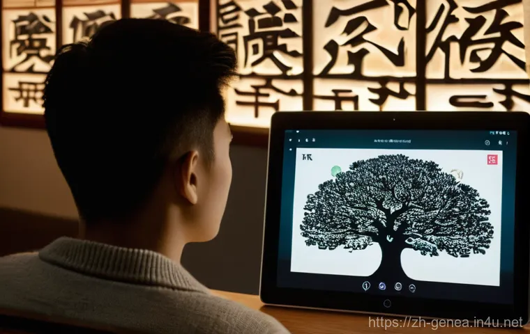 족보학 강의 - **Prompt 1: Digital Family Tree Exploration**
    A vibrant, cinematic shot of a young adult, possib...