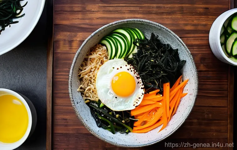 CJ가 족보 - **Prompt 1: A Vibrant, Upgraded Instant Bibimbap**
    A close-up, appetizing overhead shot of a ste...