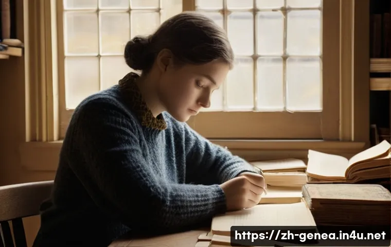 족보 오류 수정 - **Prompt:** A curious young adult (female, wearing a comfortable, modest sweater and jeans) sits in ...